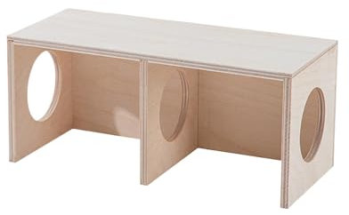 Holzhamster -Versteck Lebensraum, 2 Kammerhamsterhaus, Naturholz Kleines Tier, Sicheres Und Komfortables Zuhause, Natürliches Aussehen, 20 X 10 X 9 Cm/7,87 X 3,94 X 3,54, Für Hamster Und Kleine Hausti