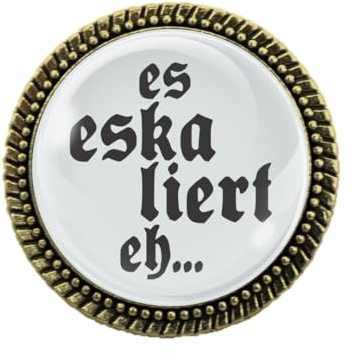 Gaudi-Brosche in Bronze Es eskaliert eh! von Woidladinger