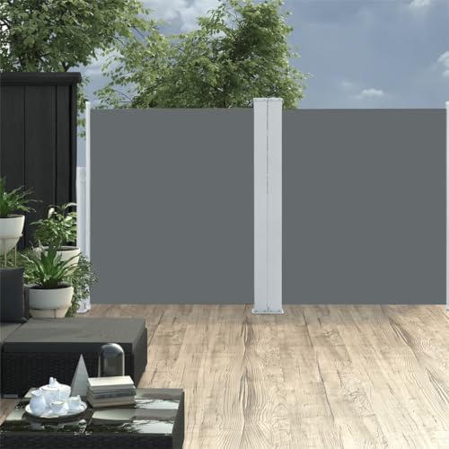 Myheimly Ausziehbare Seitenmarkise Anthrazit 140 x 600 cm