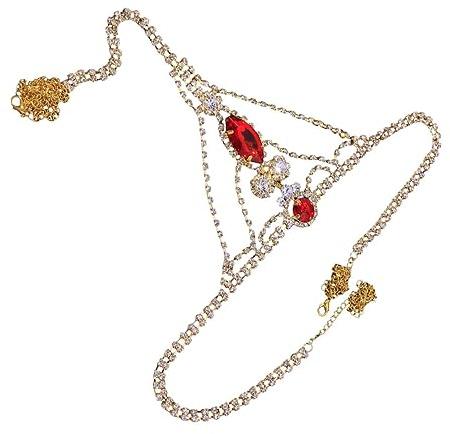 VALICLUD Bragas Gemas De Imitación y Cadena Corporal De Estilo Chic Diseño Elegante, Material Duradero, Para Discoteca y Fiestas, Joyería Corporal Para Mujer