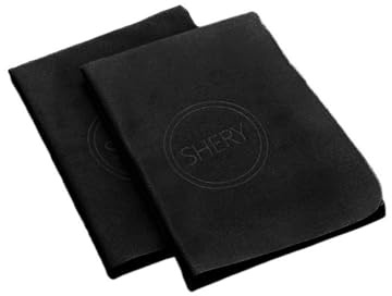 2Pcs Oversize Suede Wipes for Cleaning Camera Lens Watch Computer Sunglasses Chamois Leather Soft Cleaner Cloth(Black)