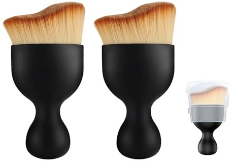 Bräunungsbürste für Frauen, weiche Borsten, Bräunungsbürste für Gesicht, Körper, Beine und Rücken, Anwendung von Sonnencreme, Selbstbräuner und Make-up, tragbare und wiederverwendbare Reinigungsbürste