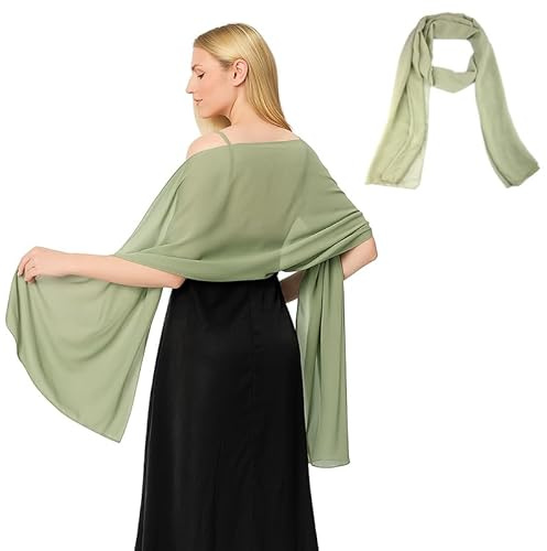 Maxmoc Stola Damen Festlich,Chiffon Schal,Elegant Stola für Abendkleid | Leicht Multifunktionstuch für Abendkleider Brautkleider Sommer Hochzeit(200 X 70 cm)