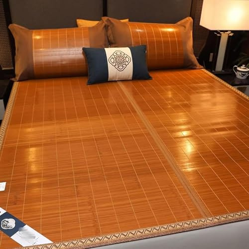 YQMHEZ Stuoie di Sonno d Estate, Tappetino Pieghevole in Bambù, Materasso Raffreddamento in Bambù, Materassini da Letto, Indispensabile per La Camera da Letto di Adulti, Bambini e Anziani(120X190CM/47