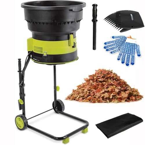 Electric Leaf Mulcher Shredder 2500W, 8000RPM Chipper, Garden Cleanup Tool, Composting Machine with Wheels, Includes Storage Bag for Easy Maintenance