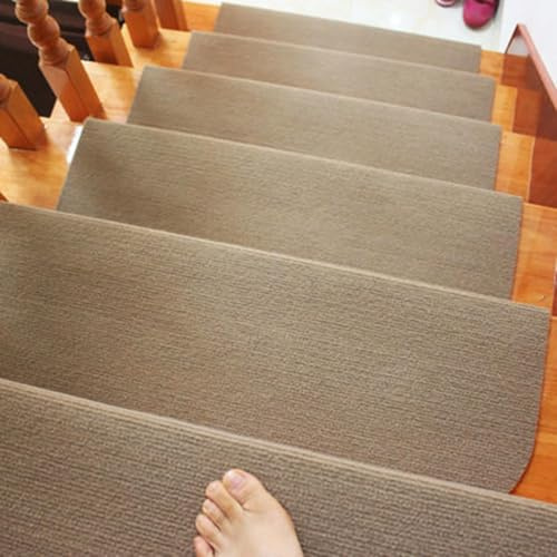 Cammeciso Einfache Treppenmatten FüR Den Innenbereich,Stufenmatten Selbstklebend Schmal,Stufenmatten Innen rutschfest,Sicherer Halt,Sicher FüR Kindern,Senioren,Haustiere