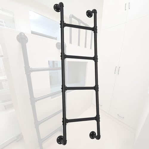 ZENSTYW Escalera De 4 Peldaños Montada Desde La Pared Al Suelo,Escalera para Interior De Litera,Escalera De Escape De Incendios,para Dormitorio,Biblioteca(130cm/51in)
