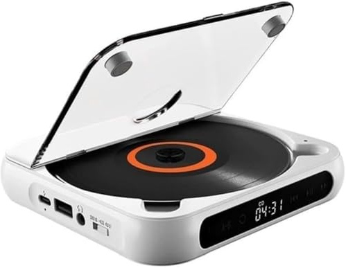 Lecteur CD portable, lecteur CD Bluetooth, lecteur de musique portable, câble audio 3,5 mm, casque filaire, rechargeable, pour voyage, voiture, maison