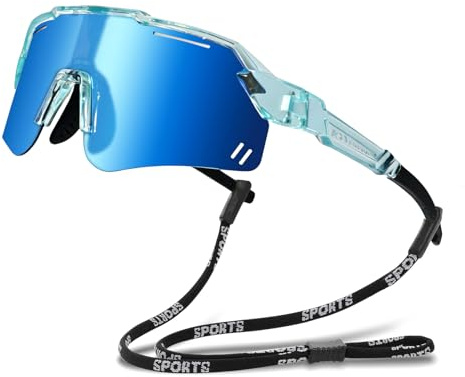 Beipegin Polariserade solglasögon för barn, anti-UV400, sportglasögon och snören för 5–14 år, pojkar, flickor, Blå-a, Taille unique