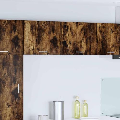 Ziaphsol Armario colgante con puerta en roble ahumado y blanco, 50 x 31 x 40 cm, de madera, moderno armario de cocina con mucho espacio de almacenamiento para almacenamiento y organización en la
