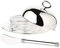 EDZARD Cloche à beurre Jago, diamètre 14 cm, argentée noble, haute poli brillant, y compris couteau à beurre assortie, 18 cm de long