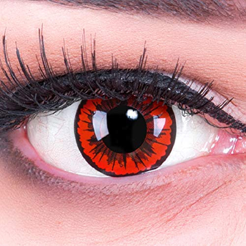 Farbige Funnylens rote Kontaktlinsen Color Fun Contact Lenses Engel perfekt zu Fasching, Karneval und Halloween Topqualität inkl. 60 ml Pflegemittel und Linsenbehälter