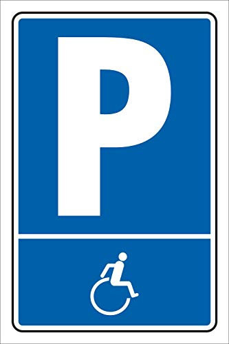 Schild Parken, Parkplatz, Behindertenparkplatz, Piktogramm, 3 mm Alu-Verbund 300 x 200 mm