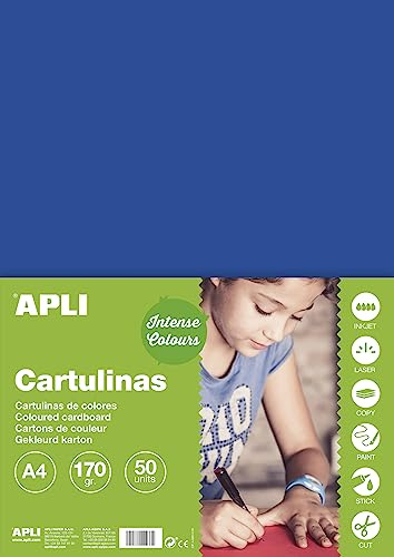 APLI 14243 - Dunkelblauer Karton, A4, 170 g, 50 Blatt