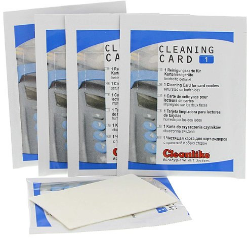5x Reinigungskarten für Kartenlesegeräte, EC Cash Terminal Krankenkassenkarte, Lesegerät an Tastatur, 1x 5er Pack