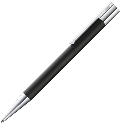 LAMY scala Kugelschreiber 280 – Kuli aus Edelstahl in der Farbe Schwarz, strichmattiert mit Drehmechanik – Mit Großra..., 1 stück (1er Pack)