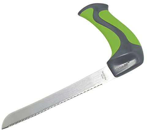 Easi-Grip PETA Bread Knife, Cutting Utensil with Stainless Steel, Heavy Duty Bread Knife with Lightweight Angled Non-Slip and Soft Feel Handle, Ergonomic Grip for Men and Women with Grip Issues