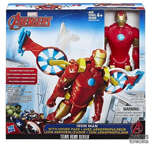 avengers hover pack aeropropulsore 2016 + personaggio iron man titan 30 cm hasbro b5776