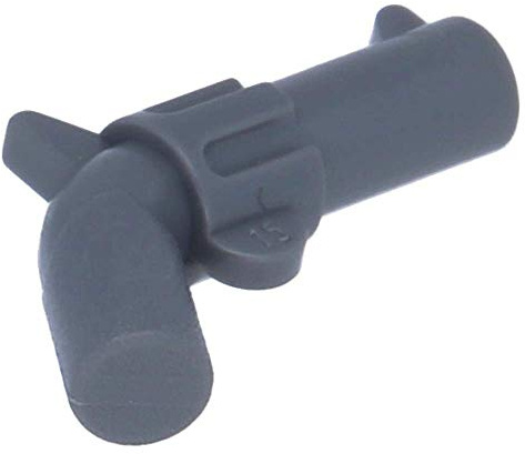 LEGO 5 x Figuren, Waffe Pistole, Revolver - Langer Lauf Dunkelgrau