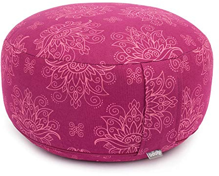 Bodhi Meditationskissen Rondo Ø 33 cm | Maharaja Collection | Yogakissen mit abnehmbarem und waschbarem Bezug aus 100% Baumwolle | Bodensitzkissen mit Kapok-Füllung