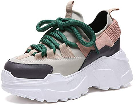 Donna Glunky Sneakers Primavera Autunno Athletic Scarpe Piattaforma Outdoor Casual Sports Gym Scarpe up Chunky Trainers Scarpe