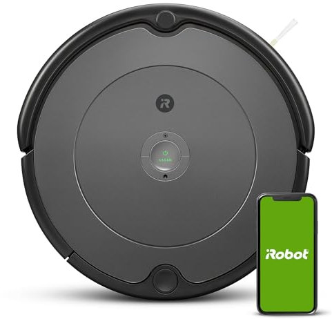 iRobot Roomba 697 Robot Aspirapolvere con Connessione WiFi, Pulizia ad Alte Prestazioni a 3 Stadi Dirt Detect, Smart Home Controllo con App, Collegamento Assistente Vocale, Grigio