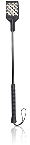 Yikoly Peitsche sex Leder Gerte SM Fetisch Flogger Spanking Paddle sex sm mit Niet Slave Kostüm Cosplay Halloween Sexspielzeug für Paare Les Gay -53CM