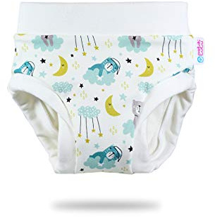 Petit Lulu Training Überhose Größe M (11,5-16 kg) Fluffy Organic Baby Trainerhöschen Waschbar & Wiederverwendbar Stoffwindeln Hergestellt in EU (Gute Nacht)