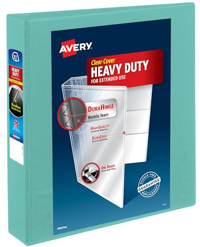 Avery Heavy-Duty View 3 Ring Binder, 1.5 Inch EZD Rings, Great for Portfolios, Office, School Notebooks, and More, 1 Mint Binder (79271)