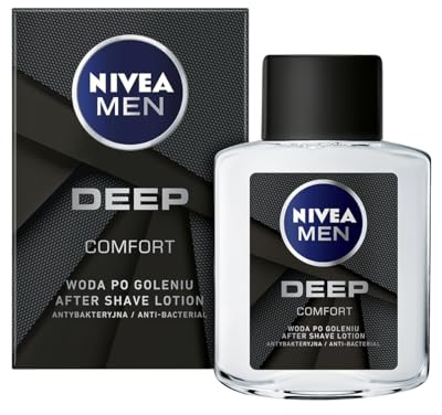NIVEA Män Djup Komfort Antibakteriellt Aftershave för män med aktivt kol, 100 ml