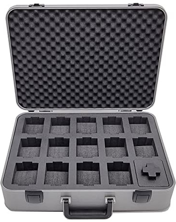 MC-CASES ® Maletín de transporte para hasta 14 relojes, resistente al agua, con cierre, perfecto para viajes, extremadamente protegido, fabricado en Alemania, aluminio, Maße: 502 x 415 x H 141 mm,