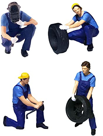 Amagogo Resin 1/64 Miniature People Figurines Diorama Figurines Car Model Figurines Table Decoration Garage Scenes Decor DIY Projects, Blue B