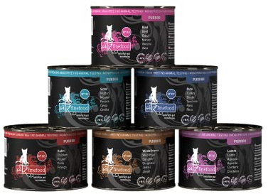 catz finefood Purrrr Collection I - Comida húmeda para gatos monoproteína sin cereales, sin azúcar, hipoalergénica, alto porcentaje de carne, multipack de comida húmeda para gatos, en bolsa, 6 x 200 g