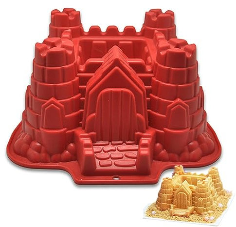JasCherry 1er Set Antihaftende Silikonformen Silikon Backform Schokoladenform für DIY Kuchen Wachs Schmilzt Süßigkeiten-Muffin-Cupcake, Thema Schloss, Zufällige Farbe