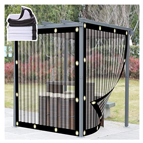 KUBAOS Regenvorhang Im Freien Seitenwand Pavillon Transparent Faltbar PE-Material 0,12mm Leicht für Pavillon, Dach, Carport, Pool Anpassbar (Color : A, Size : 3x5m/9.84x16.4ft)
