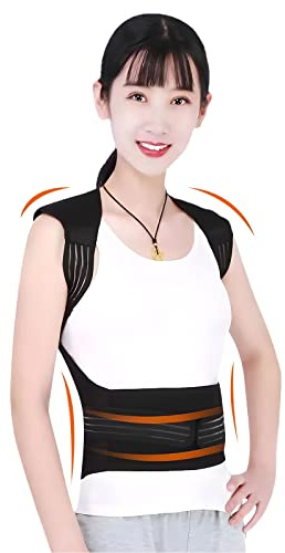 Rücken Bandage Selbsterwärmend Schulterbandage Verstellbar Rückengurt Elastisch Wärmeweste mit 98 magnetischen Steinen Taille Unterstützung Damen Haltungskorrektur Schulter Rücken Schmerzlinderung