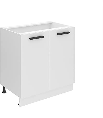 Belini Unterschrank SD 80 cm, ohne Arbeitsplatte, Weiß matt | Küche, Küchenunterschrank Breite, Küchenschrank mit 2 Türen