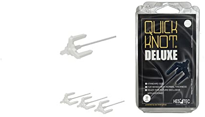 Quick Knot® Deluxe | Flätningshjälp för hästar | fläta man utan att sy in | manklämma för professionella turneringskrukor | återanvändbar (vit, standard)