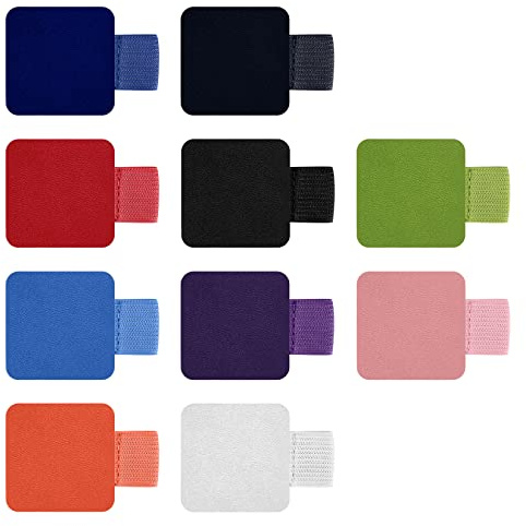 YiPHomn 10 Stk Elastische Stiftschlaufe selbstklebender,Lederstifthalter, Stiftringhalter Stiftring mit Elastischer Schlaufe,Farbe Pen Holder Rings für Tagebuch, Notizbuch, Kalender