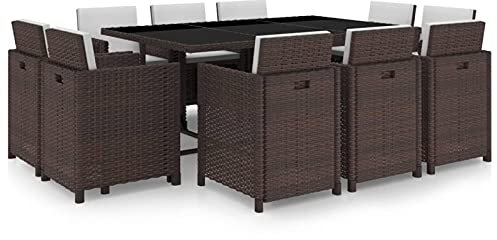 Festnight Rattan Gartenmöbel Set 10 Personen Sitzgruppe Garten Essgruppe Gartentisch mit 10 Stühlen Set Polyrattan Gartengarnitur Sitzgarnitur Esstisch Terrassenmöbel Rattanmöbel