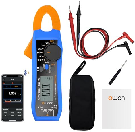 OWON CM2100B Pinza Amperometrica Digitale Bluetooth Autoranging 20000 Conteggi Tester di Capacità di Resistenza AC/DC Multimetro TrueRMS Funzioni di Misurazione Multiple Protezione NCV VFC