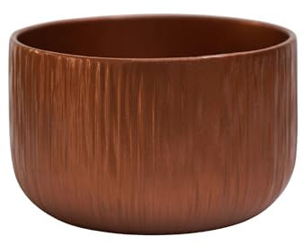 Ivyline Premium Planting Bowl in Copper with Timeless Design - Indoor Round Stylish Flower Pot - Classic Elegant Planter - H10 x D20 cm