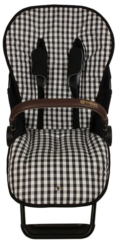 TititNins© - Colchoneta Silla Paseo para Cybex Priam y Mios Platinum 2025 | Acolchado Extra Confortable | 100% Algodón | VICHY NE