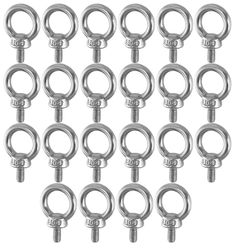 NAMYEUT 22 Stück M6 Ringschraube Edelstahl, Ösenschrauben mit Gewinde M6 Augenschraube Edelstahl Augenbolzen Ringbolzen für Befestigen und Aufhängen von Ornamenten, Blumentöpfen, Schaukel