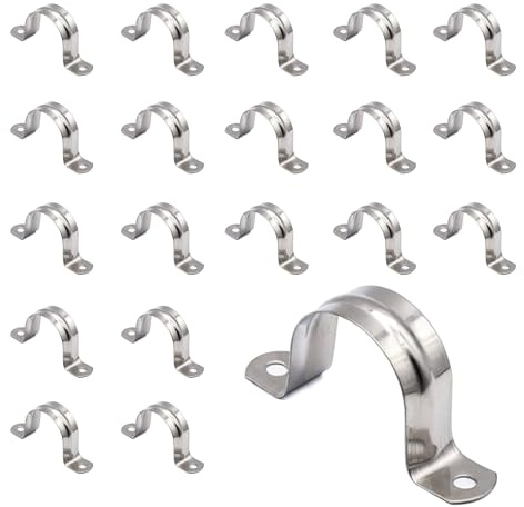 DOJA Barcelona | Morsetto per Tubi a U | 20 Unità | Collare a U per Tubo 32mm | Morsetti a U | Morsetti per Tubi U | Supporto Tubo | Staffe a U Tonde per Fissare Tubi, Anello di Connessione