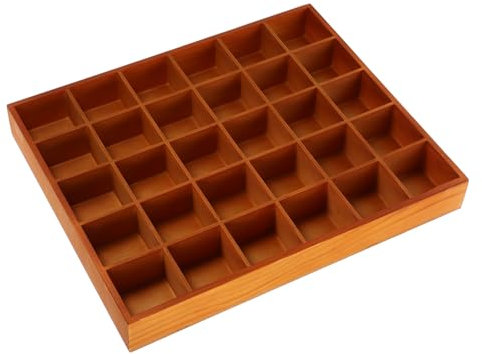 BUGUUYO Boîte De Rangement Bois Avec Compartiments Organiseur Compact Pour Chaussettes Clés Et Petits Objets Pour Salle De Bain Bureau Et Maison