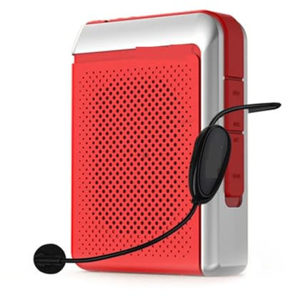 Amplificador de voz con micrófono Amplificador De Voz 30W UHF Micrófono Inalámbrico Bluetooth 5,0 Altavoz Profesor Universitario Guía De Viaje Escolar Radio FM Portátil Batería de larga duración, lige