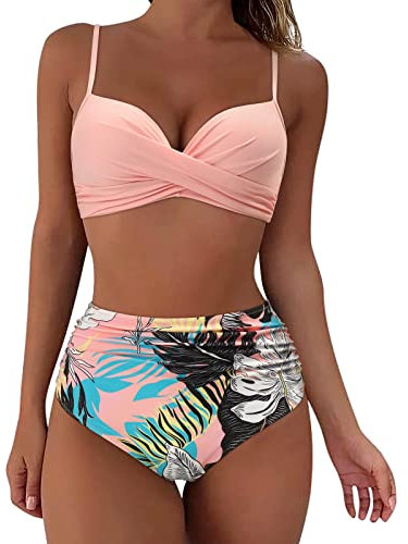 WILLBEST Corset top Bikini mädchen binini Kurze Hose Damen Bikini one Shoulder Sport Handtuch Damen bauchweg Bikinihose schwarz Shape Badehose high Waist Boho Kimono