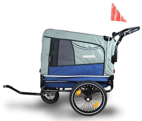 FROSAL Fahrradanhänger Hund Lasse Hundeanhänger Anhänger Fahrrad Jogger Hundebuggy Hunde Hundetrailer