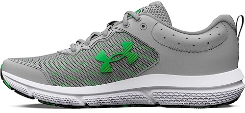 Under Armour Charged Assert 10 - Scarpe da corsa da uomo, (103) Mod Grigio/Mod Grigio/Schermo Verde, 10.5 X-Wide